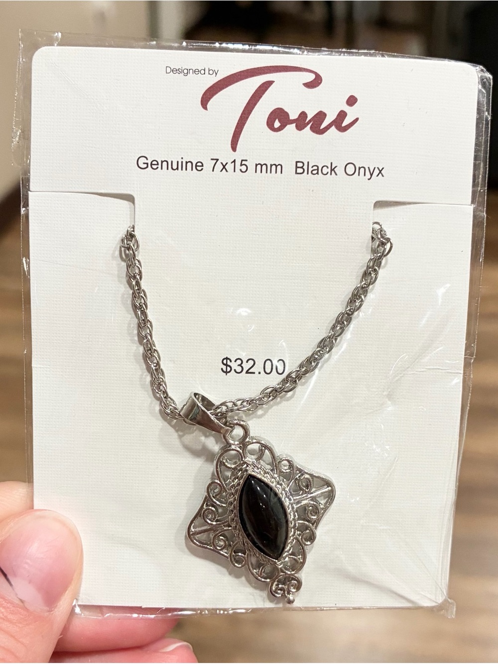 New Toni Genuine 7x15 mm Black Onyx